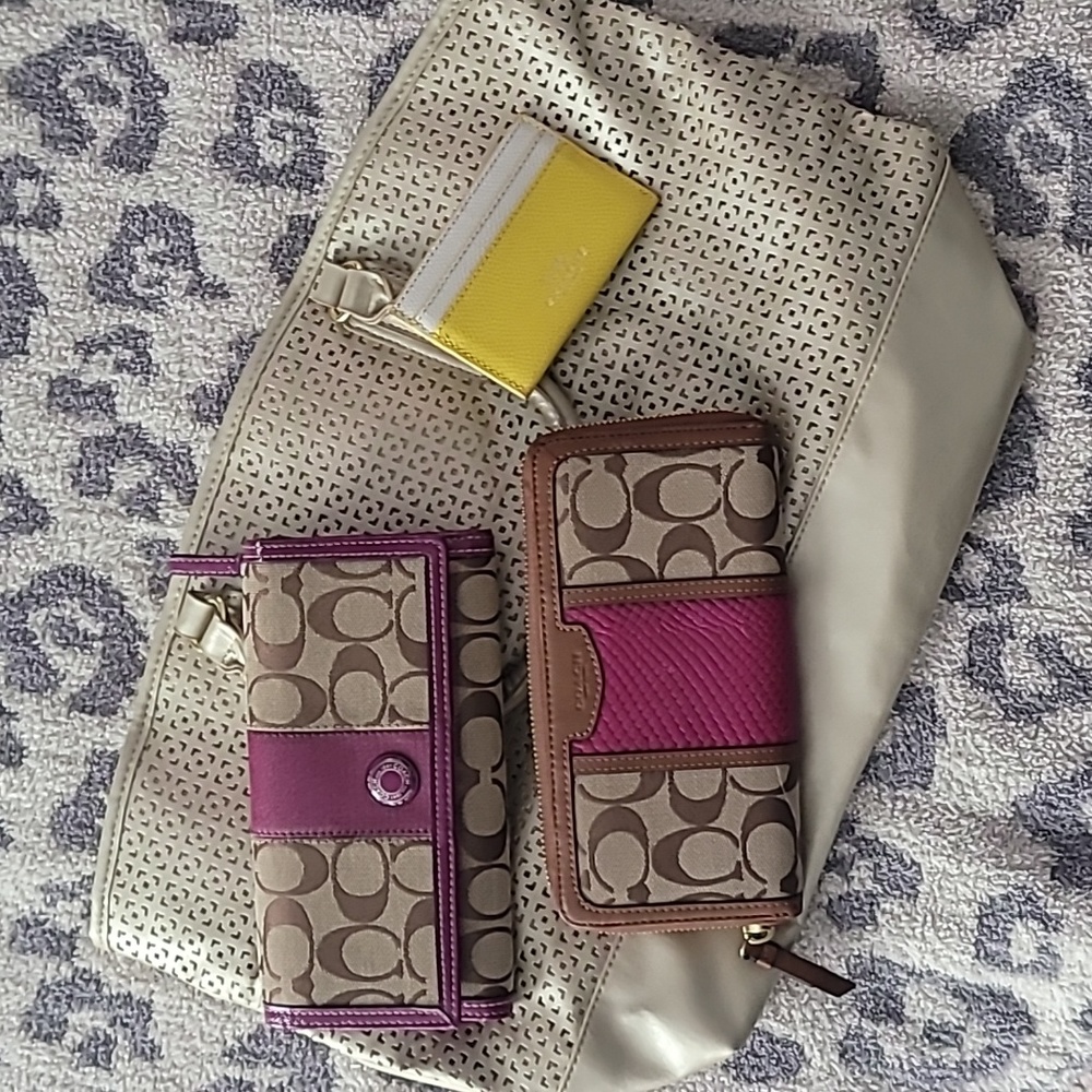 Coach wallets and gold purse bundle